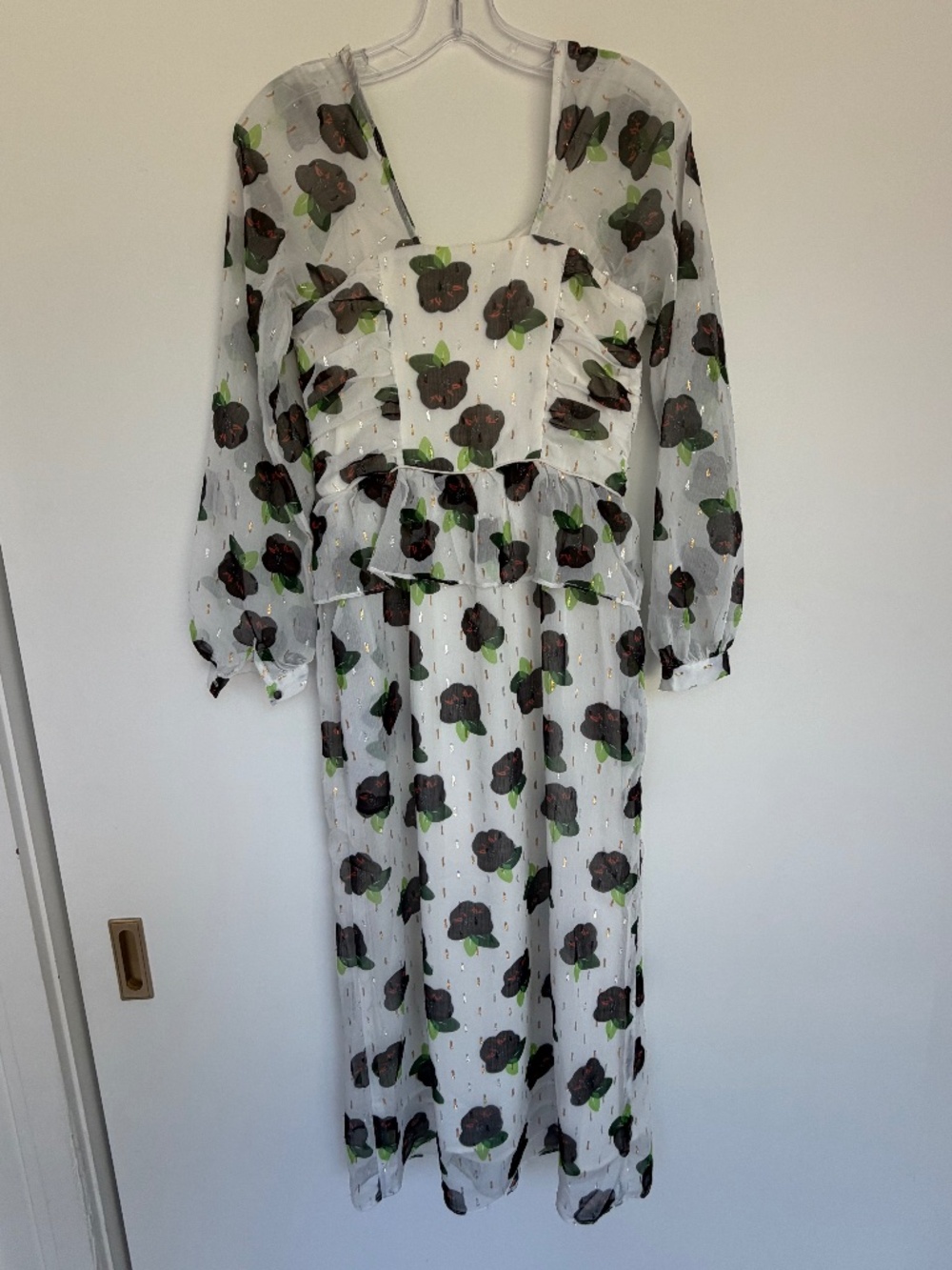 BURU MIDI Dress with soft Peplum NWT